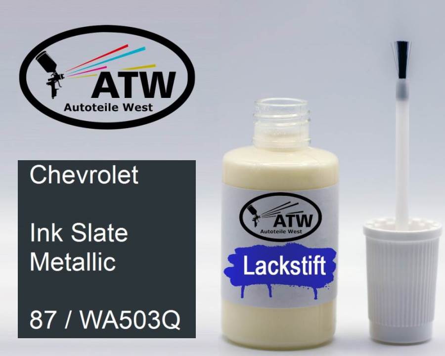 Chevrolet, Ink Slate Metallic, 87 / WA503Q: 20ml Lackstift, von ATW Autoteile West.